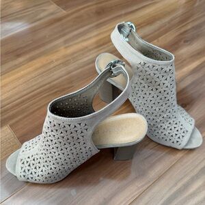 Taupe Peep-Toe Heels/Slingbacks